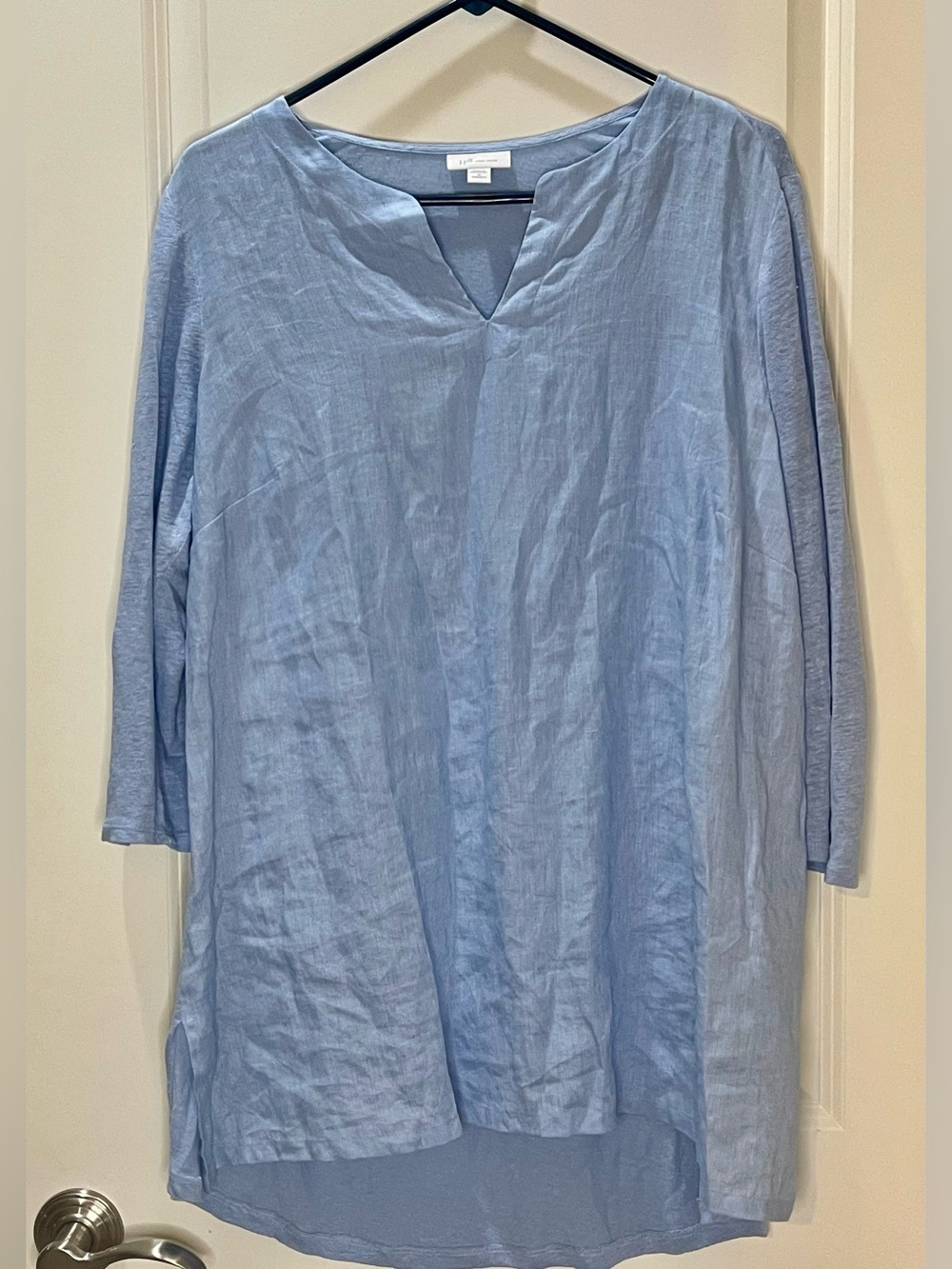J. Jill Light Blue Linen Tunic 1X